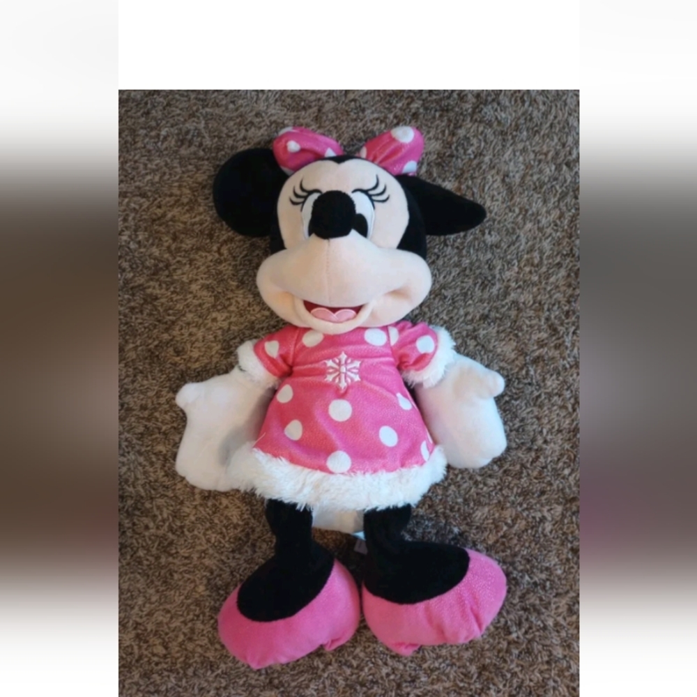 Disney Christmas Holiday Winter Minnie Mouse Plush Stuffed Animal 22"
